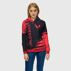 Толстовка-худи женская VALORANT ВАЛОРАНТ, цвет: 3D-красный — фото 2