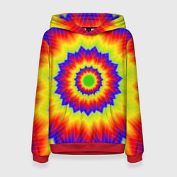 Толстовка-худи женская Tie-Dye, цвет: 3D-красный