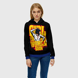 Толстовка-худи женская Криминальное чтиво, цвет: 3D-синий — фото 2