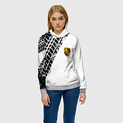Толстовка-худи женская PORSCHE, цвет: 3D-меланж — фото 2