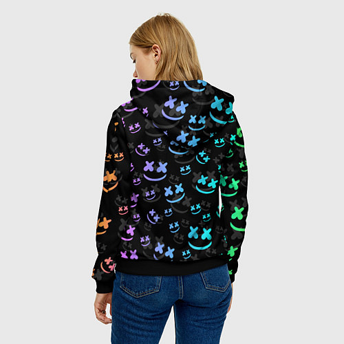 Женская толстовка FORTNITE MARSHMELLO / 3D-Черный – фото 4