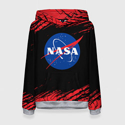 Толстовка-худи женская NASA НАСА, цвет: 3D-меланж