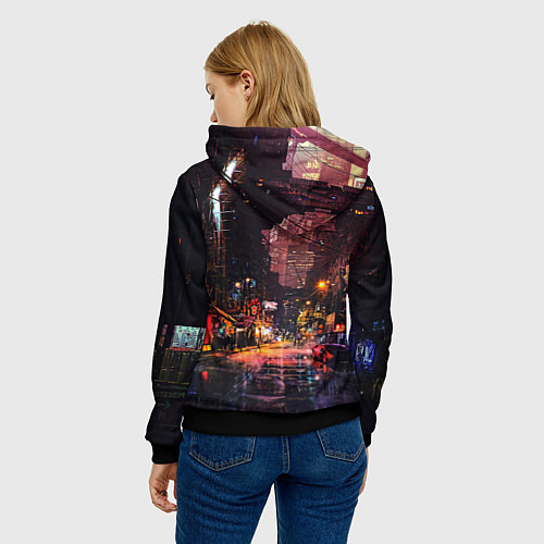 Женская толстовка CYBERPUNK 2077:КИБЕРПАНК S / 3D-Черный – фото 4