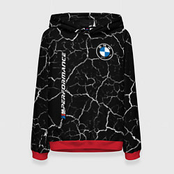 Толстовка-худи женская BMW БМВ, цвет: 3D-красный