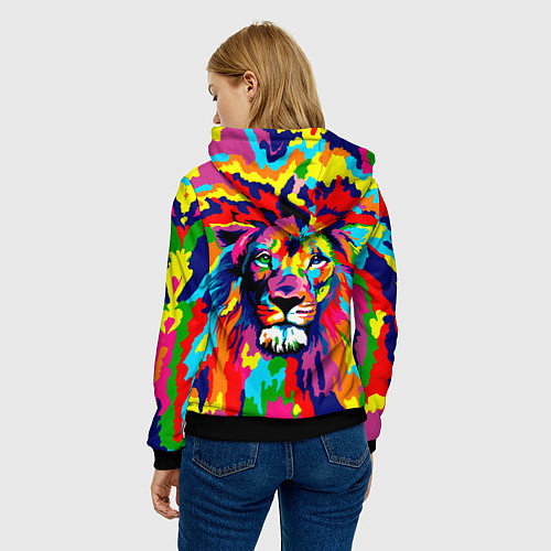 Женская толстовка Лев Artistic Art / 3D-Черный – фото 4