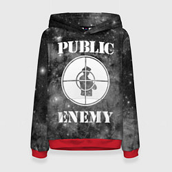 Толстовка-худи женская PUBLIC ENEMY, цвет: 3D-красный