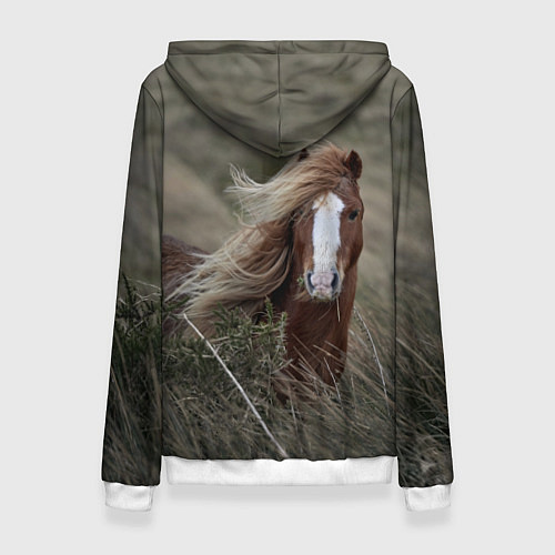 Женская толстовка Конь / 3D-Белый – фото 2