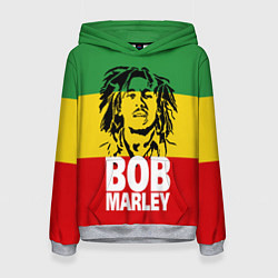 Толстовка-худи женская Bob Marley, цвет: 3D-меланж