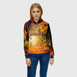 Толстовка-худи женская Что такое осень - это небо, цвет: 3D-синий — фото 2