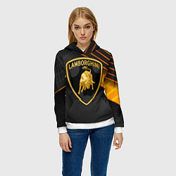 Толстовка-худи женская Lamborghini, цвет: 3D-белый — фото 2