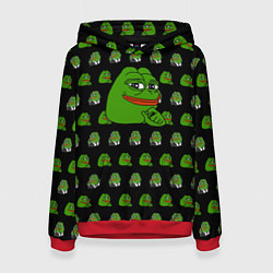 Толстовка-худи женская Frog Pepe, цвет: 3D-красный