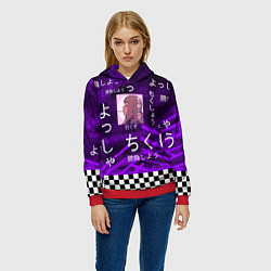 Толстовка-худи женская Аниме, цвет: 3D-красный — фото 2