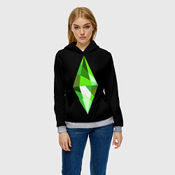 Толстовка-худи женская The Sims Plumbob, цвет: 3D-меланж — фото 2