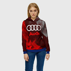 Толстовка-худи женская AUDI АУДИ, цвет: 3D-синий — фото 2