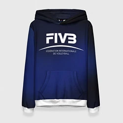 Толстовка-худи женская FIVB Volleyball, цвет: 3D-белый