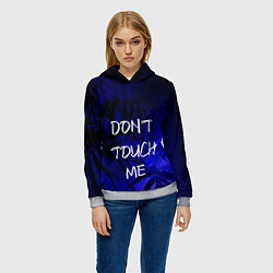 Толстовка-худи женская Не трогай меня, цвет: 3D-меланж — фото 2