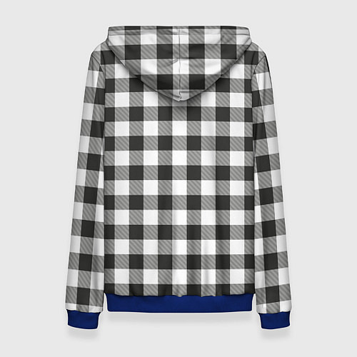 Женская толстовка Черно-белая клетка / 3D-Синий – фото 2