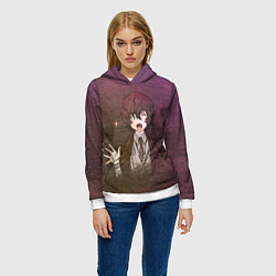 Толстовка-худи женская Дазай Осаму, цвет: 3D-белый — фото 2