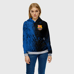 Толстовка-худи женская FC Barcelona ФК Барселона, цвет: 3D-меланж — фото 2