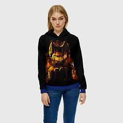 Толстовка-худи женская Bendy And The Ink Machine, цвет: 3D-синий — фото 2