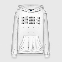Толстовка-худи женская Drive Your Live, цвет: 3D-белый