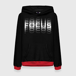 Толстовка-худи женская FOCUS: WHITE, цвет: 3D-красный