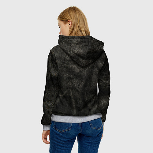 Женская толстовка Черная кожа / 3D-Меланж – фото 4