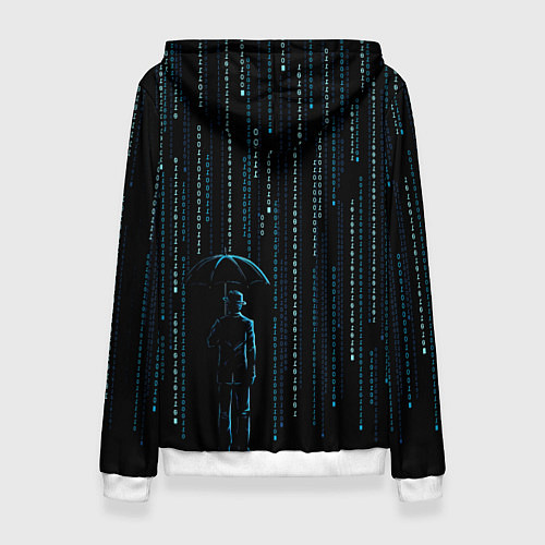 Женская толстовка Двоичный дождь, матрица / 3D-Белый – фото 2