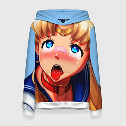 Толстовка-худи женская SAILOR MOON AHEGAO, цвет: 3D-белый