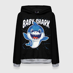 Толстовка-худи женская Baby Shark, цвет: 3D-меланж