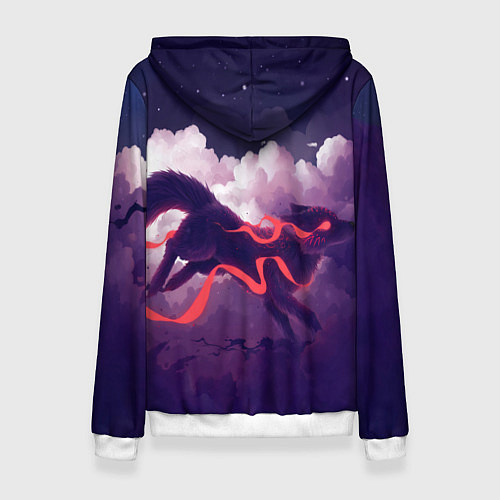 Женская толстовка Лиса бежит по облакам / 3D-Белый – фото 2