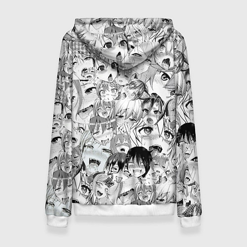 Женская толстовка Ahegao monochrome / 3D-Белый – фото 2