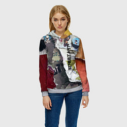 Толстовка-худи женская Street art, цвет: 3D-меланж — фото 2