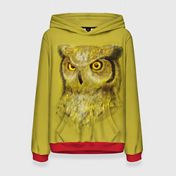 Толстовка-худи женская Сова, цвет: 3D-красный