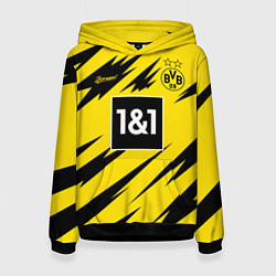 Толстовка-худи женская BORUSSIA домашняя сезон 2021, цвет: 3D-черный