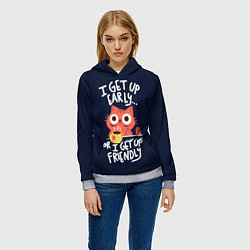 Толстовка-худи женская I Get Up, цвет: 3D-меланж — фото 2