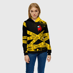 Толстовка-худи женская AMONG US Амонг Ас, цвет: 3D-черный — фото 2