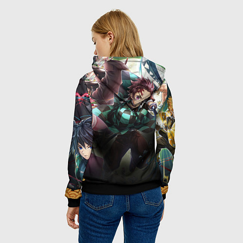 Женская толстовка КЛИНОК РАССЕКАЮЩИЙ ДЕМОНОВ / 3D-Черный – фото 4