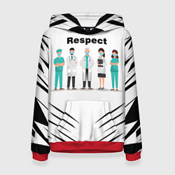 Толстовка-худи женская RESPECT, цвет: 3D-красный