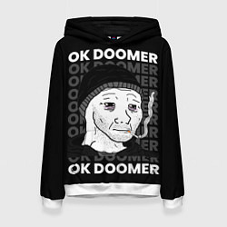 Толстовка-худи женская OK DOOMER, цвет: 3D-белый