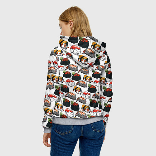 Женская толстовка Котики Суши / 3D-Меланж – фото 4