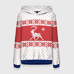 Толстовка-худи женская Северный Олень, цвет: 3D-синий