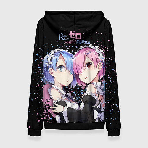 Женская толстовка Re:Zero, Рам и Рем / 3D-Черный – фото 2