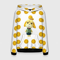 Толстовка-худи женская Animal crossing - Isabelle, цвет: 3D-черный