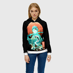 Толстовка-худи женская Танджиро, цвет: 3D-белый — фото 2