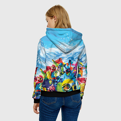 Женская толстовка Палитра сноуборд / 3D-Черный – фото 4