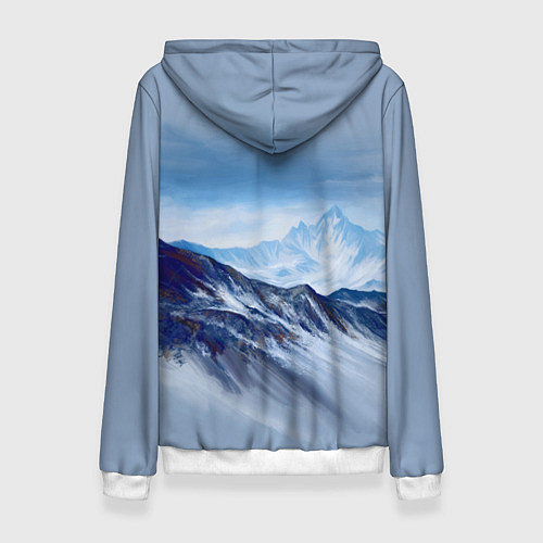 Женская толстовка Серо-голубые горы / 3D-Белый – фото 2