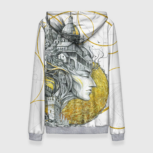Женская толстовка Мечты города / 3D-Меланж – фото 2