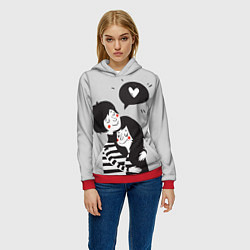 Толстовка-худи женская Любовь, цвет: 3D-красный — фото 2