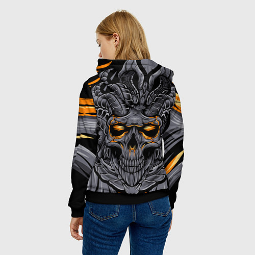 Женская толстовка Череп дьявола / 3D-Черный – фото 4